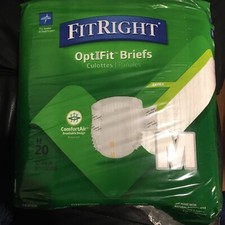 20x Medline FitRight OptiFit Briefs Adult Medium 32-44" Ultra Absorbency NEW