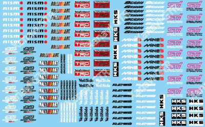 1:64 HOTWHEELS Tuner brands water decal