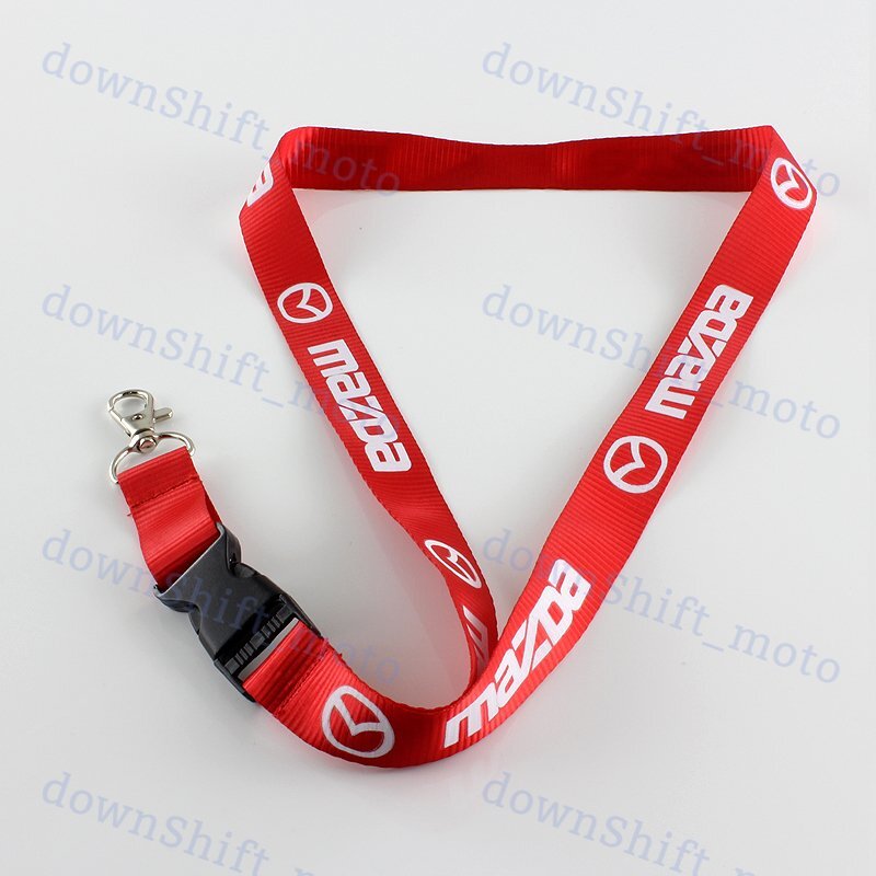 JDM Mazdaspeed Black Racing Keychain Keyring With Hook & Lanyard - Universal Metal Key Chain