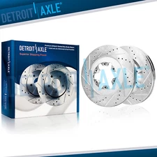 Front Drilled Disc Brake Rotors for 2009-2011 2012 Chevrolet Colorado GMC Canyon