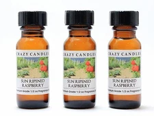 3 Sun Ripened Raspberry 1/2oz Premium Grade Scented Fragrance Oil Crazy Candles