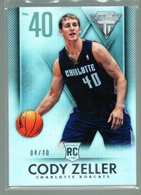 2013-14 Panini Titanium #104 Cody Zeller Jersey Number RC #/40