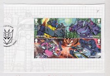 GB PANE 2 USED STAMPS EX PRESTIGE BOOK 2022 TRANSFORMERS ROBOTS IN DISGUISE DY44