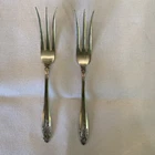 Sterling Silver -2 Prelude International  Seafood/Pickle Fork Inscribed “F”