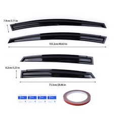 For 2010-2015 Toyota Prius Xw30 Jdm Wavy Mugen Style Window Visors Rain Guards