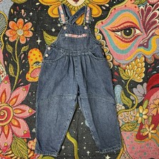 Vintage 80s Levis Denim Floral Overalls Cottage Farmers Granddaughter Girls 2T
