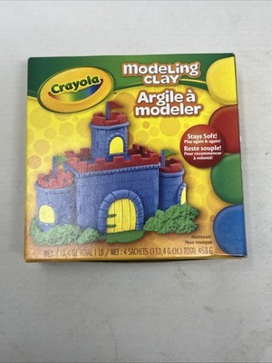 Crayola Modeling Clay 4 pack 4 Primary Colors Red Yellow Green & Blue