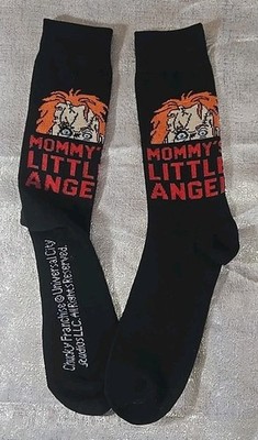 Odd Sox Chucky Franchise Child's Play Tall Black Socks ''Mommy's Little Angel''