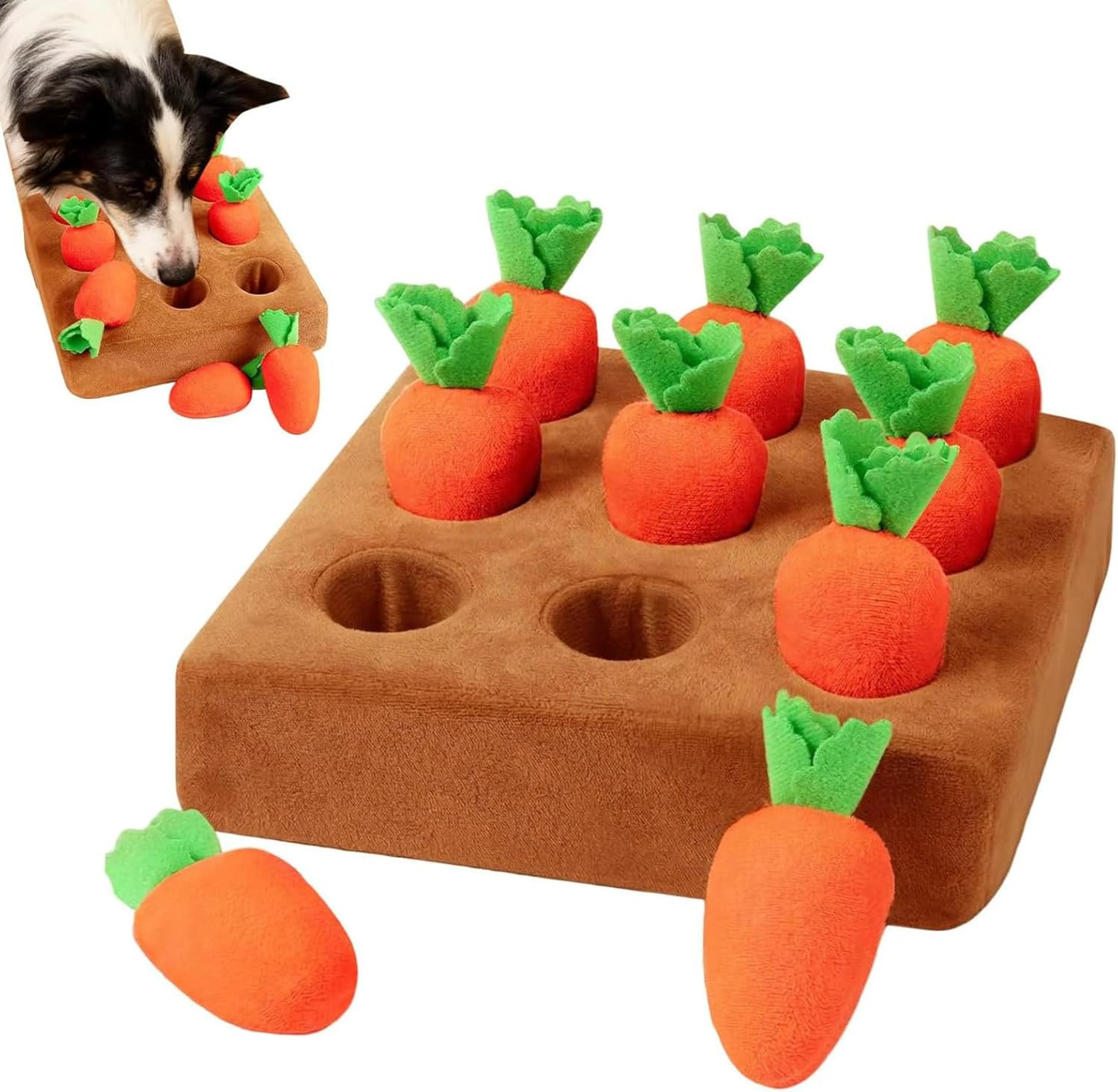 Snuffle Mat for Dogs, Interactive Carrot Toy for Mental Stimulation, Indoor Fora