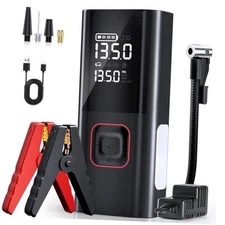 Jump Starter with Air Compressor, 5000A Battery Jumper Starter Matte Black