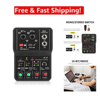 Professional Q-12 USB Audio Interface with Phantom Power & Plug and Play Ease