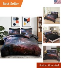 Galaxy 6-Piece Twin Bedding Set - 3D Printed Comforter  Sheets for Kids