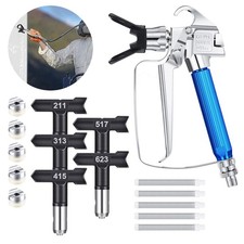 12tlg Airless Spritzpistole Set mit 5 D&uuml;sen Filter Farbspritzpistole Lackieren