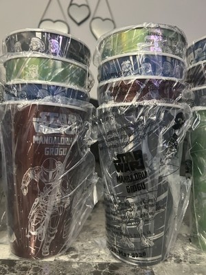 Burger King Star Wars Grogu Plastic Tumblers 33.8 fl oz Set of 4