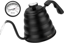 Tea Kettle with Thermometer Pot Black Stovetop Tea Kettle 40Oz Gooseneck Kettle 