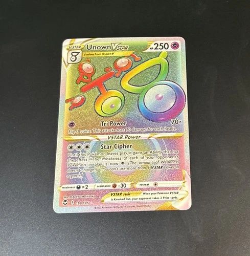 Unown VSTAR (Secret) Secret Rare SWSH12: Silver Tempest 199/195 NM
