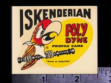 Iskenderian Poly Dyne Cams - Original Vintage 1960s Racing Water Slide Decal Iskenderian Poly Dyne Cams - Original Vintage 1960s Racing Water Slide Decal