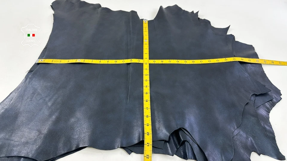 BLUE BLACK DISTRESSED ROUGH Italian Goatskin Leather 5 skins 22+sqf 1.0mm #C5925 - Image 4 of 4