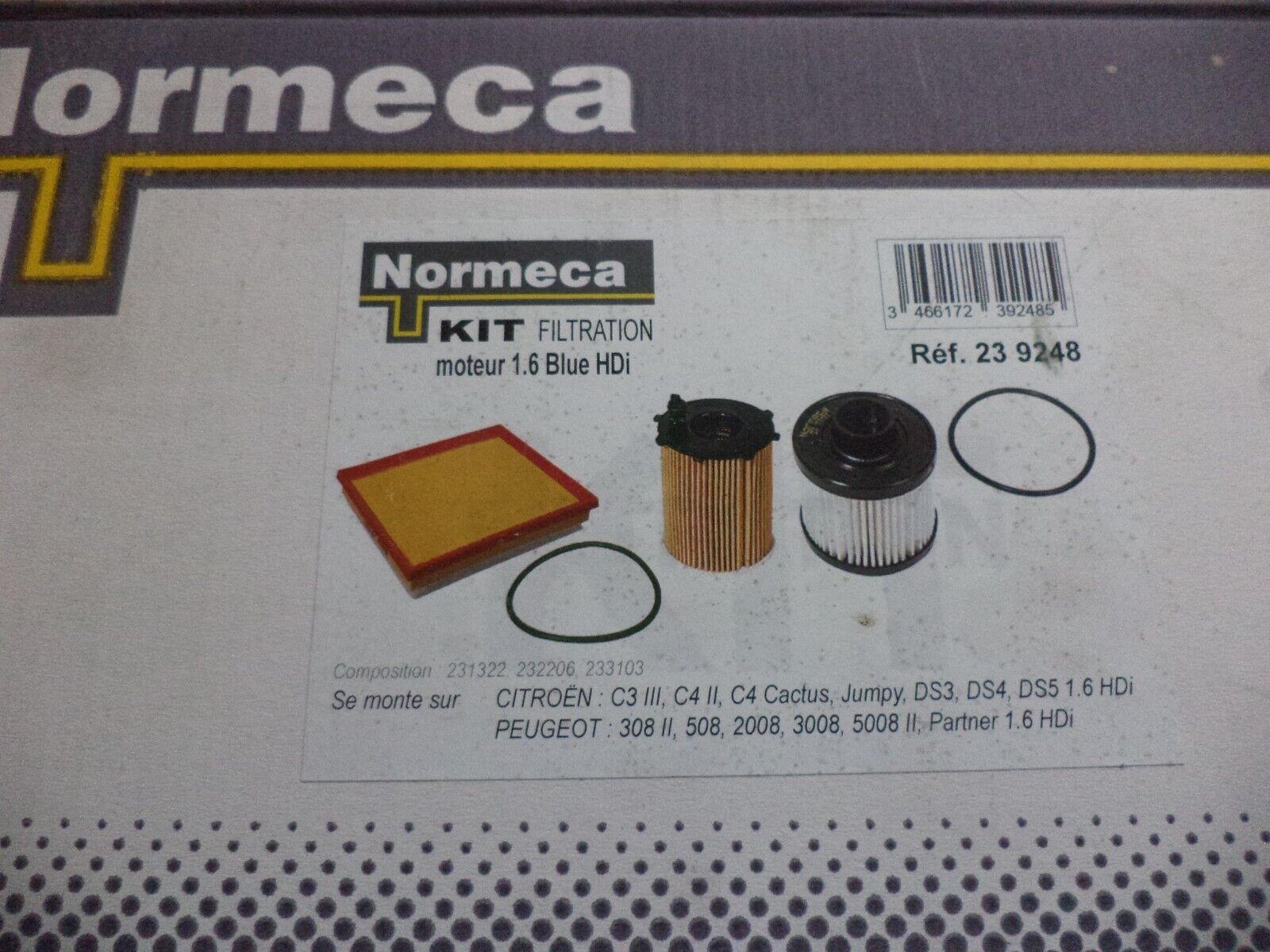 Kit filtration 1.6 BlueHDi haute performance pour DS5 DS4 C4 n°pb119