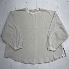 We the Free Ivory Beige Waffle Knit Oversized Pullover Sweater Women's Size S