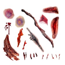 Zombie Scar Temporary Tattoos, Halloween Makeup, 3 Sheets