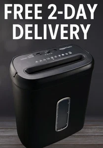8-Sheet Papiers croisés & Carte de crédit Shredder pour le bureau intérieur - noir