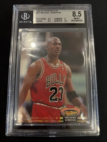 MICHAEL JORDAN 1992 Stadium Club Members Choice CARD #210 Graded BGS 8.5 MINT
