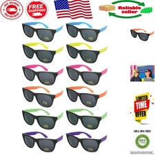 Vibrant 80s Neon Sunglasses for Adults - Lightweight  UV Protection Guaranteed