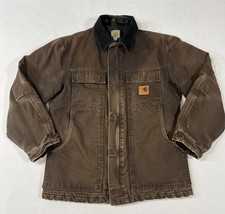 Carhartt C26 DKB Jacket Mens Small Brown Duck Canvas Arctic Quilt Lined Jacket