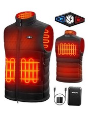 Heated Vest for Men with 9V 16000mAh Battery Pack Charger Large Black