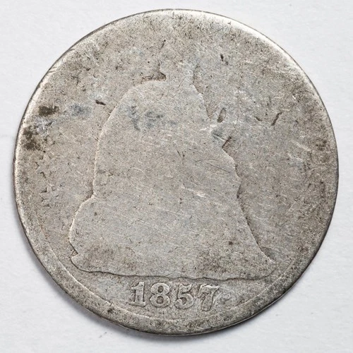 1857 Seated Liberty Silver Half Dime Cull