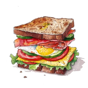 Sandwiches Sandwich Sub Self Adhesive Sticker
