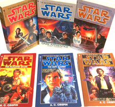 Lot of 6 Star Wars VTG Books: 2x Complete Trilogies: Jedi Academy + Han Solo