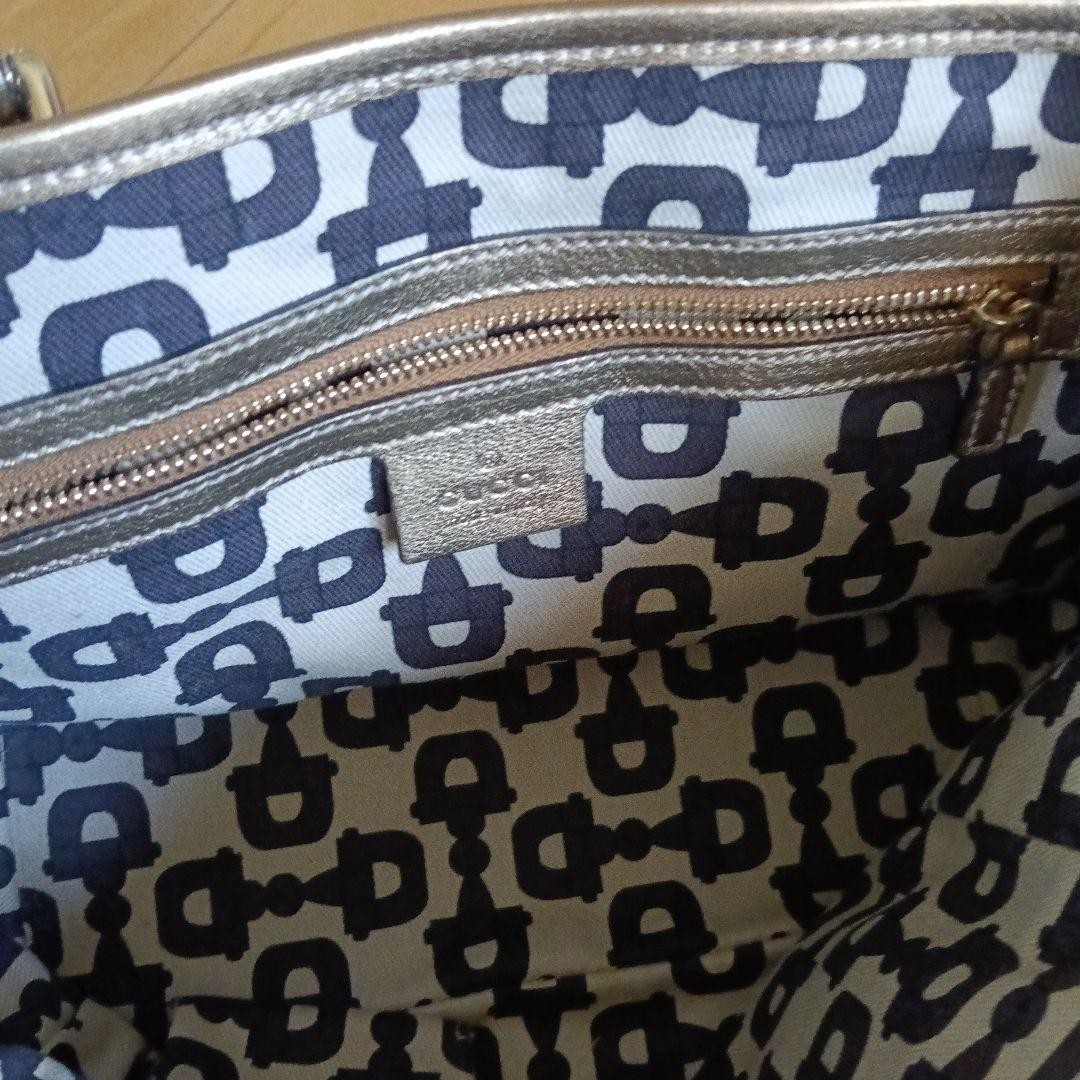 GUCCI Mini Tote Bag GG Canvas Vintage Leather Strap Women's Authentic thumbnail 10