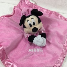 Disney Minnie Mouse Pink Security Soft Blanket Lovey Blanket wtih Rattle
