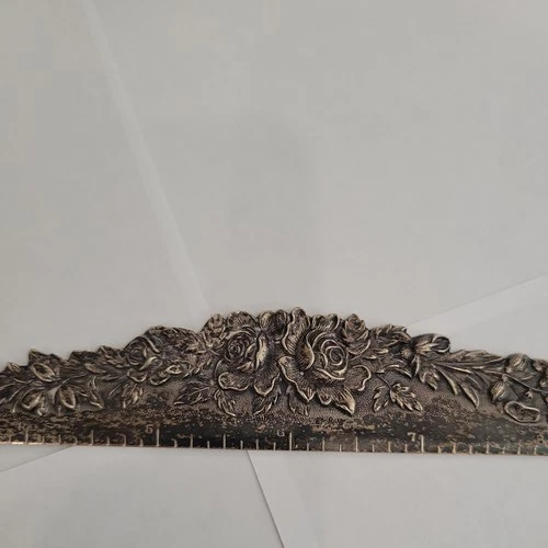 S. Kirk & Son Sterling Silver Repousse Floral Desk Ruler w/ Provenance
