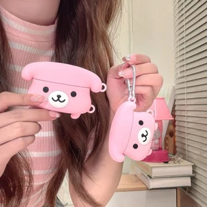 Pour AirPods 1 2 3 4 Pro 2 Pro 3 Pink Puppy Phone Silicone Case Shockproof housse