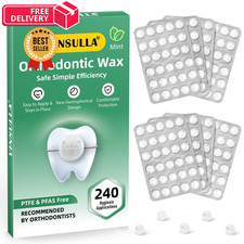 Orthodontic Wax for Braces - 240 Dots, Individually Wrapped Dental Wax, White