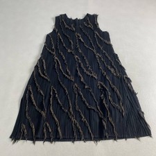 Womens PLEATS PLEASE PLEATS PLEASE Dress Sleeveless Fringe Black Size 4 Equival