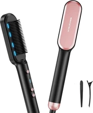 Wavytalk Hair Straightener Brush,Sleek Sweep Ionic Straightening Rose Pink 