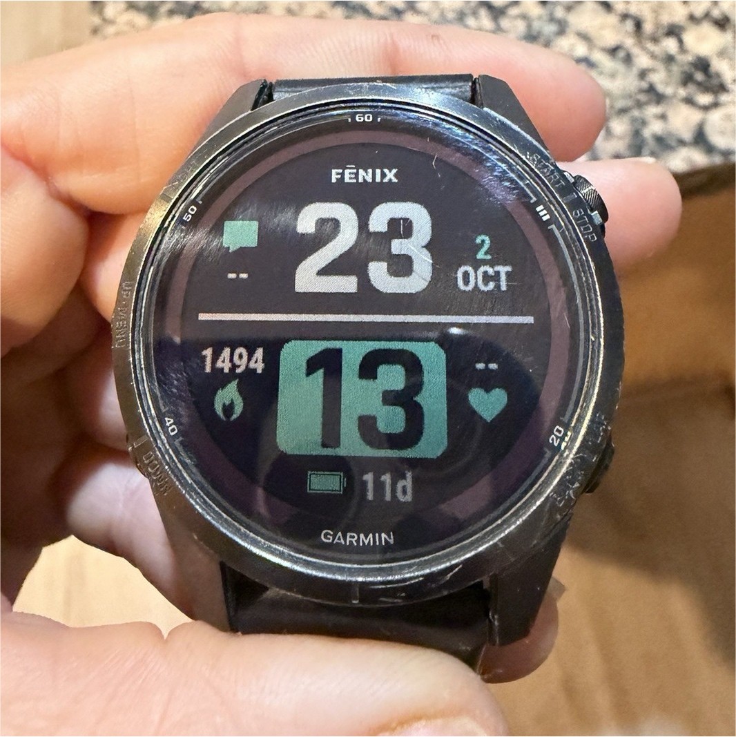 Garmin fēnix 7S Pro Sapphire Solar Titanium GPS Watch w/ Flashlight Black