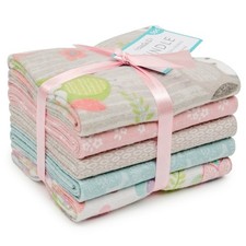 3 Pack Cotton Flannel Precut Fabric Bundle Sewing Craft Fat Quarters Owl Floral