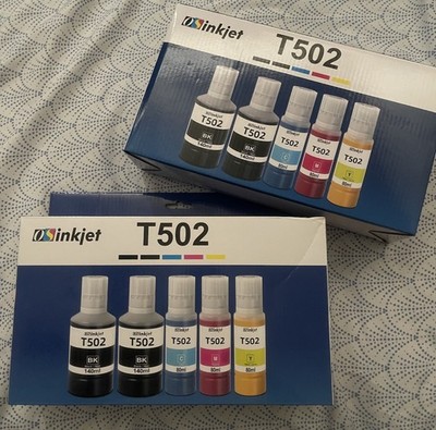 OSinkjet T502 Ink Refill Bottles CMYK for Epson EcoTank ET (Set of 2) 