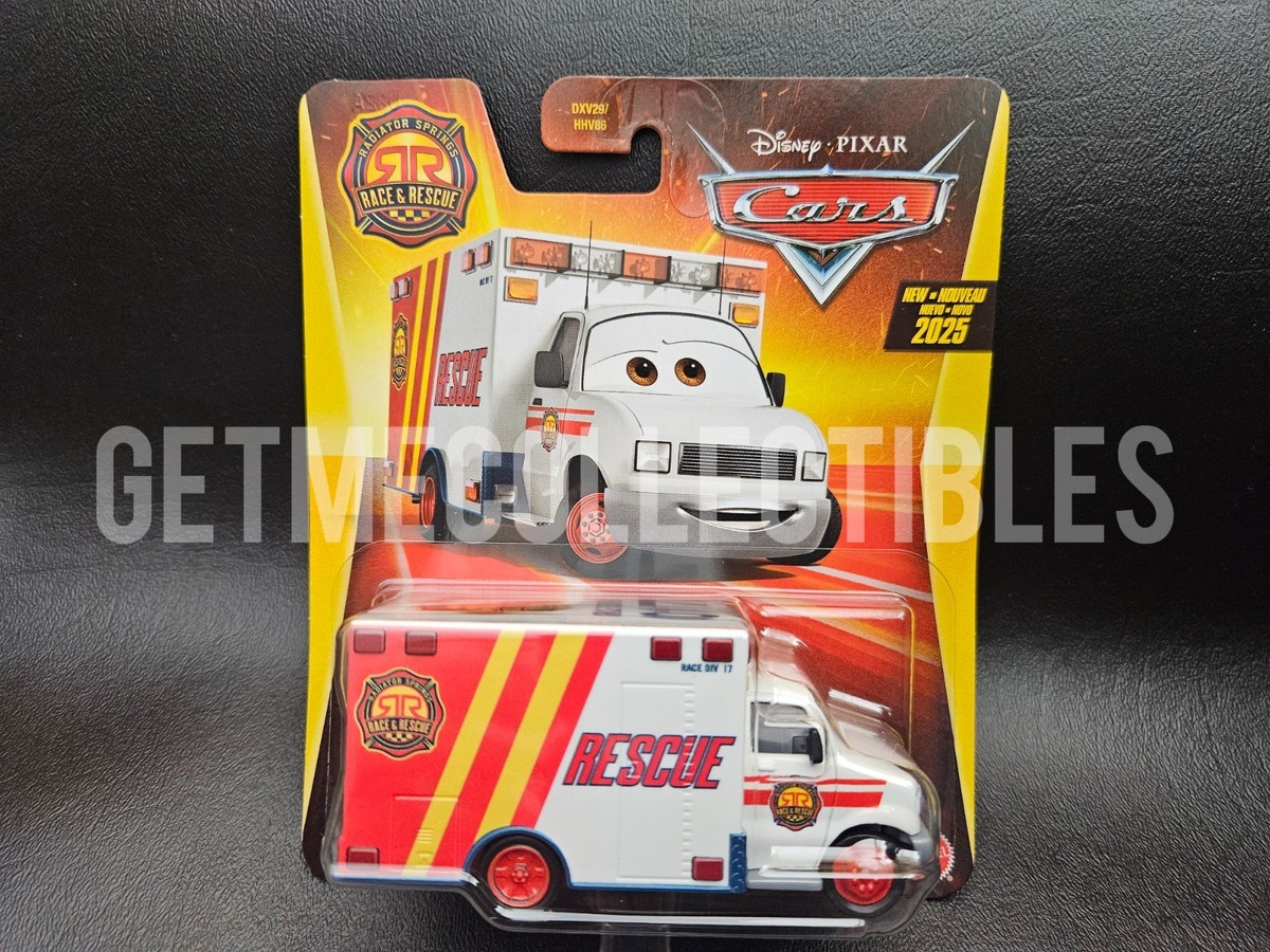 DISNEY PIXAR CARS RACE & RESCUE MORGAN MARTINS AMBULANCE 2025 SAVE