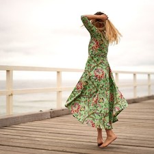 Retro Petals Cotton Dress | Vintage Florals