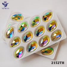 2152TH  AB Drop Flat Back Stones And Crystals Sew On Strass Glass Rhinestones
