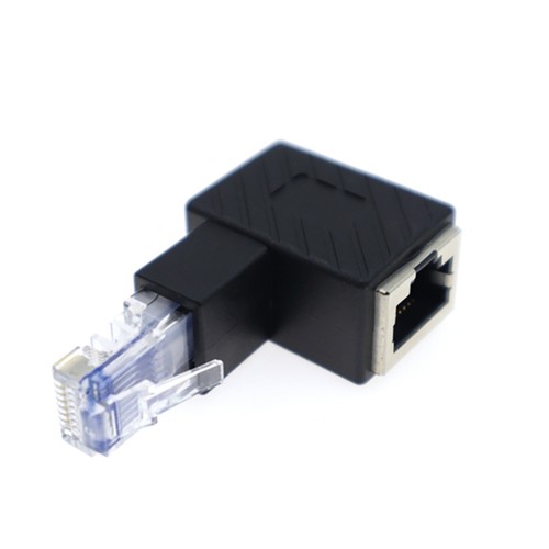 90° Ethernet LAN RJ45 Male to Female Right Angle Network Cat5e Cat6e Adapter K - Picture 7 of 25