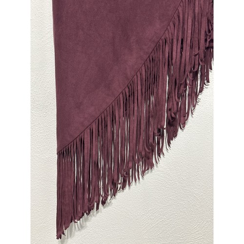 Vintage Express asymmetrischer Fransen Mini Midi Rock 4 Pflaume City Boho Country Western - Bild 3 von 12