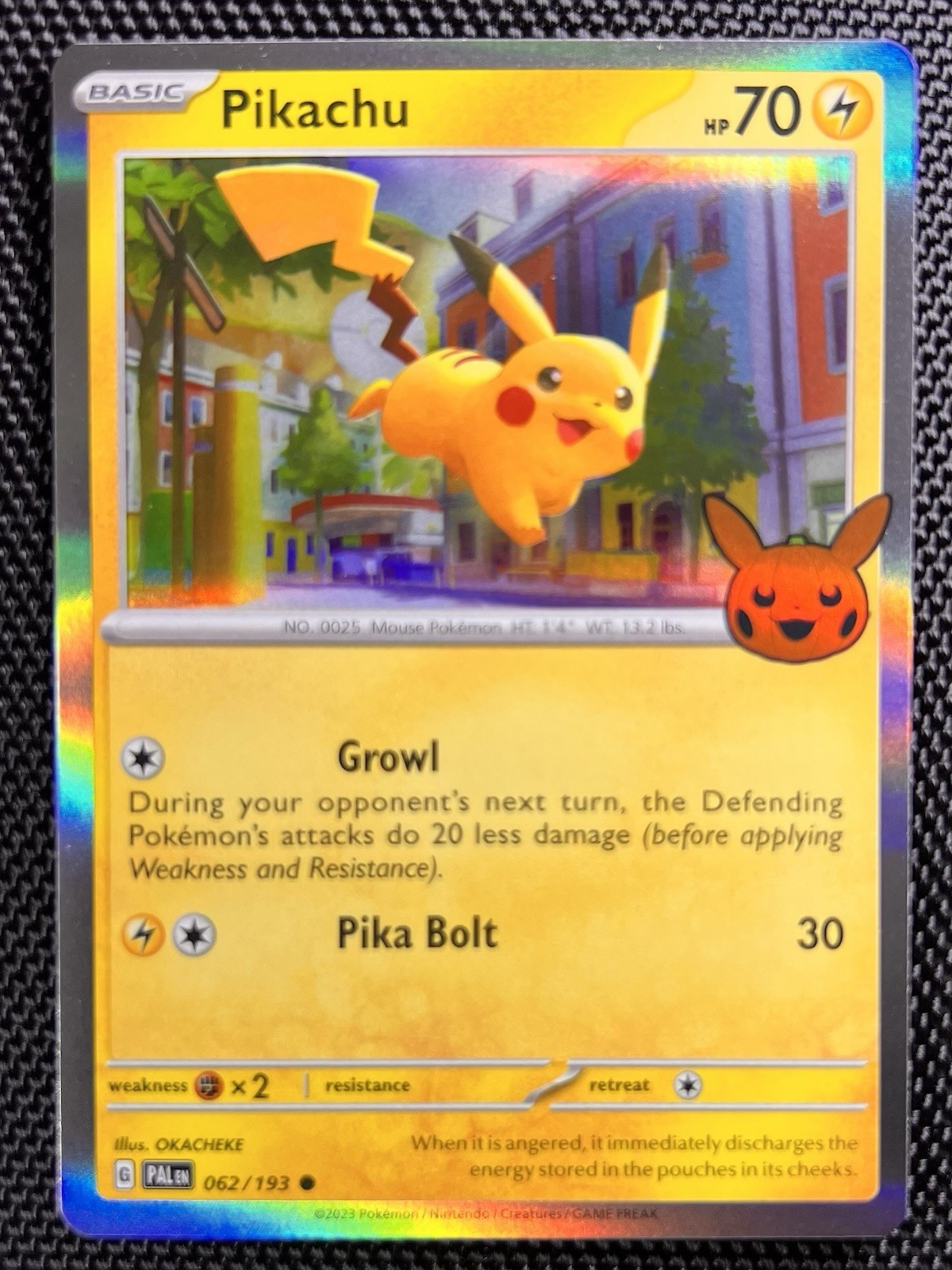 Pikachu Common Holo Trick or Trade BOOster 2023 062/193 NM Pokémon TCG