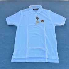 Vintage Burberrys Kids White 100 Cotton SS Polo Shirt Logo Crest Size S